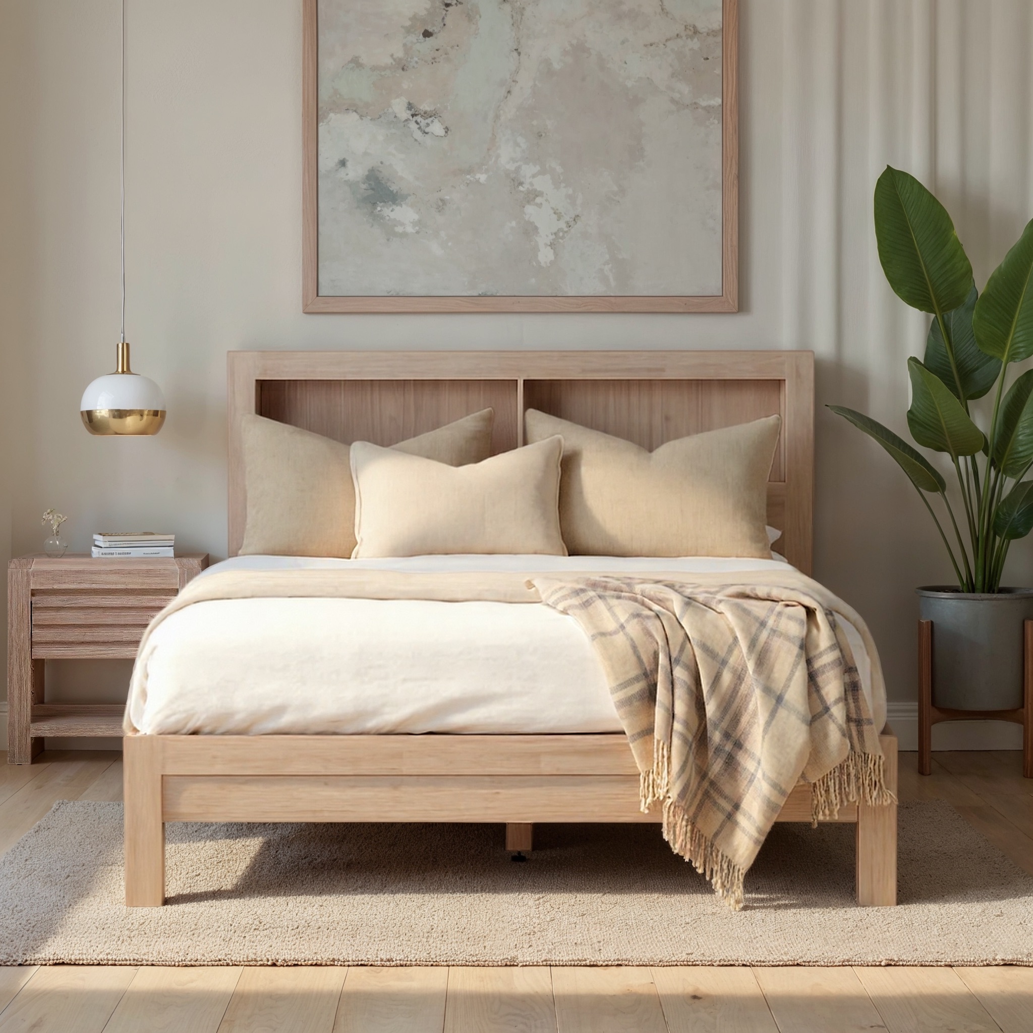 Haven Bookend Queen Bed Frame, White