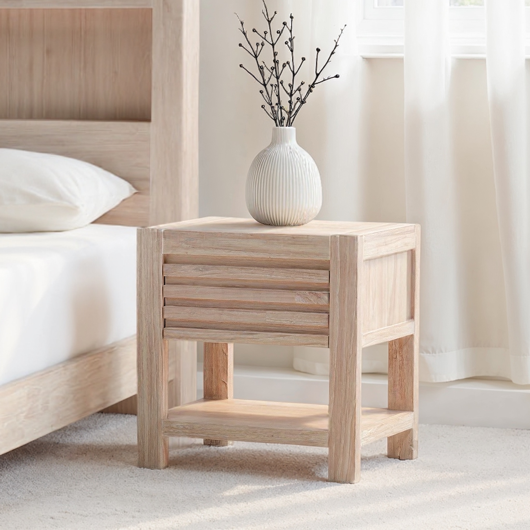 Haven 1 Drawer Bedside, White
