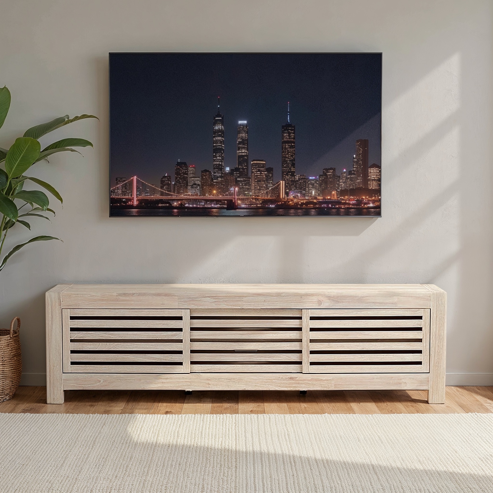 Haven Entertainment Unit - W195, White