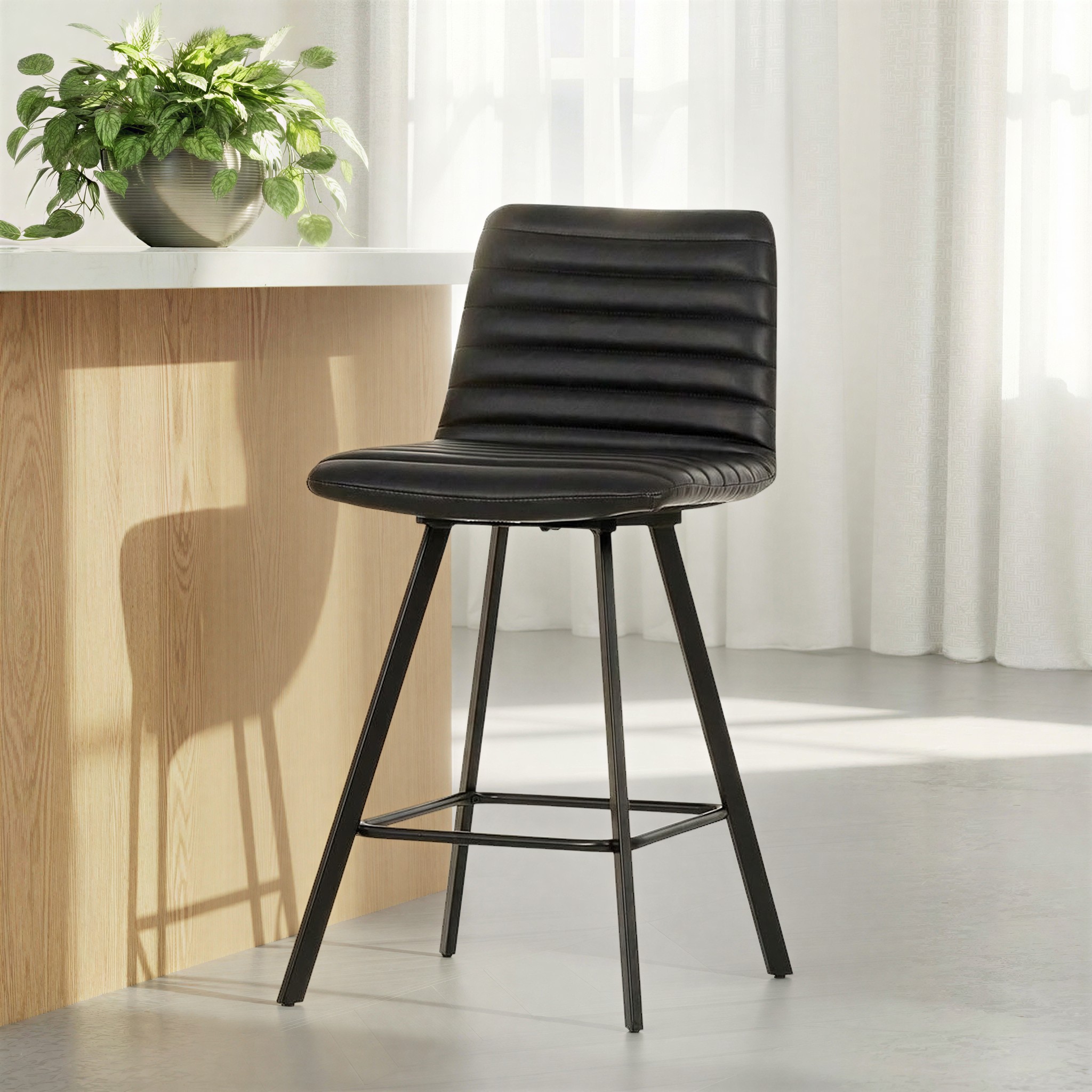 Watson PU Barstool, Black