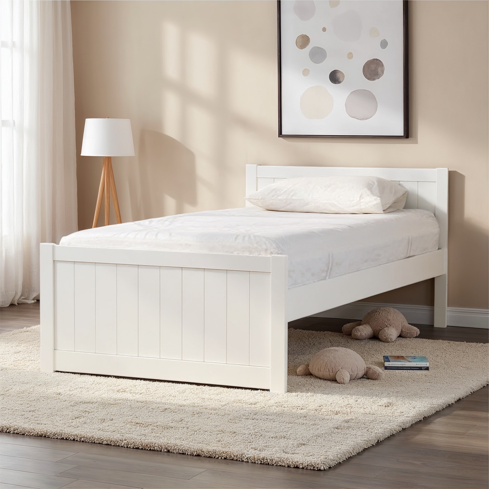 Emerson King Single Bed Frame, White