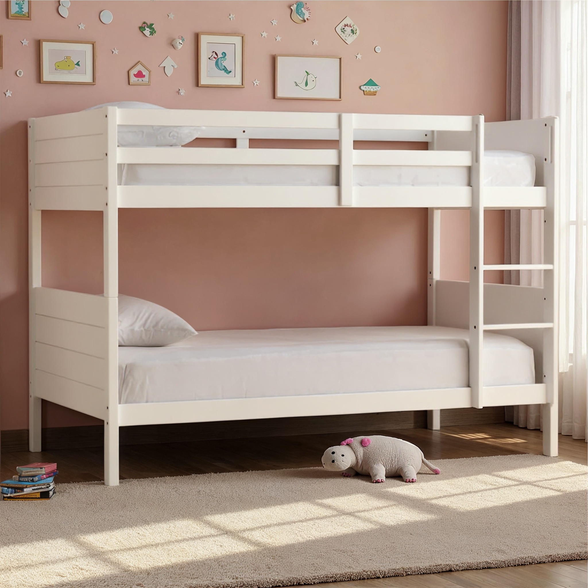 Casey King Single/King Single Bunk Bed Frame, White