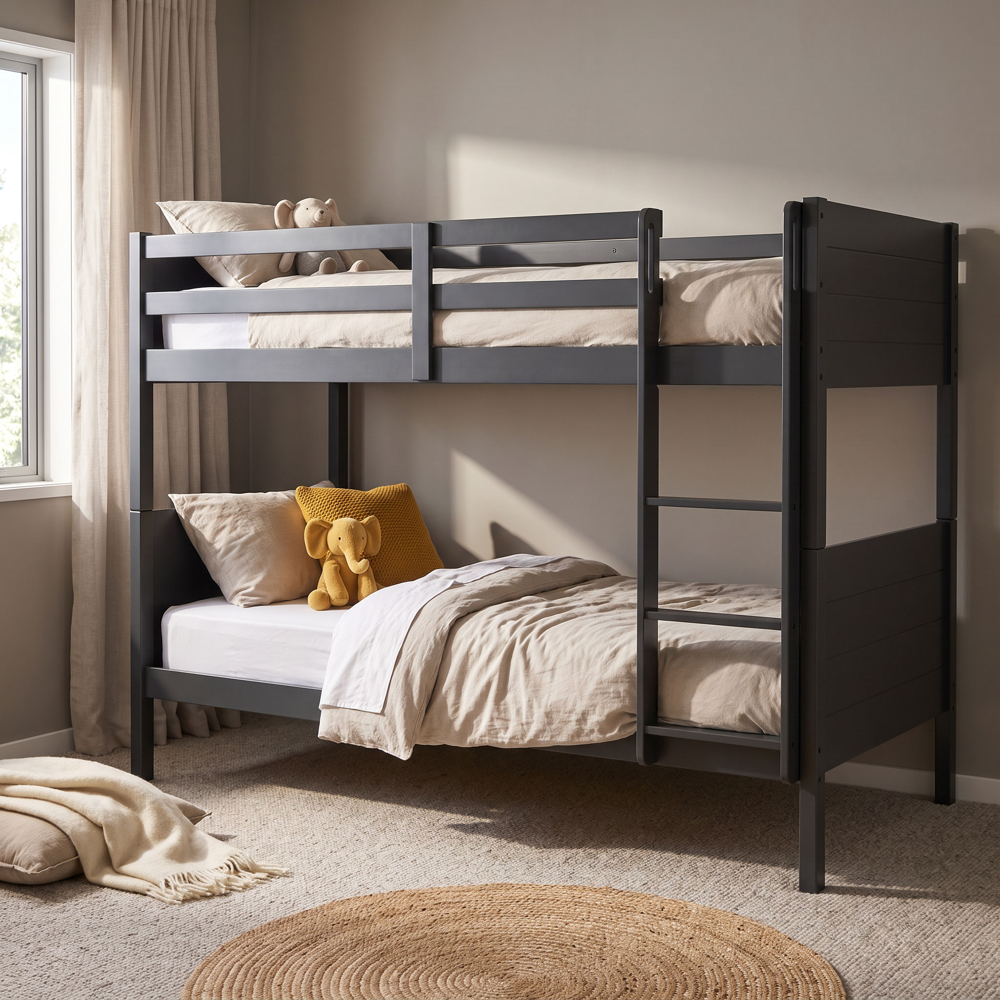 Casey Single/Single Bunk Bed Frame, Black