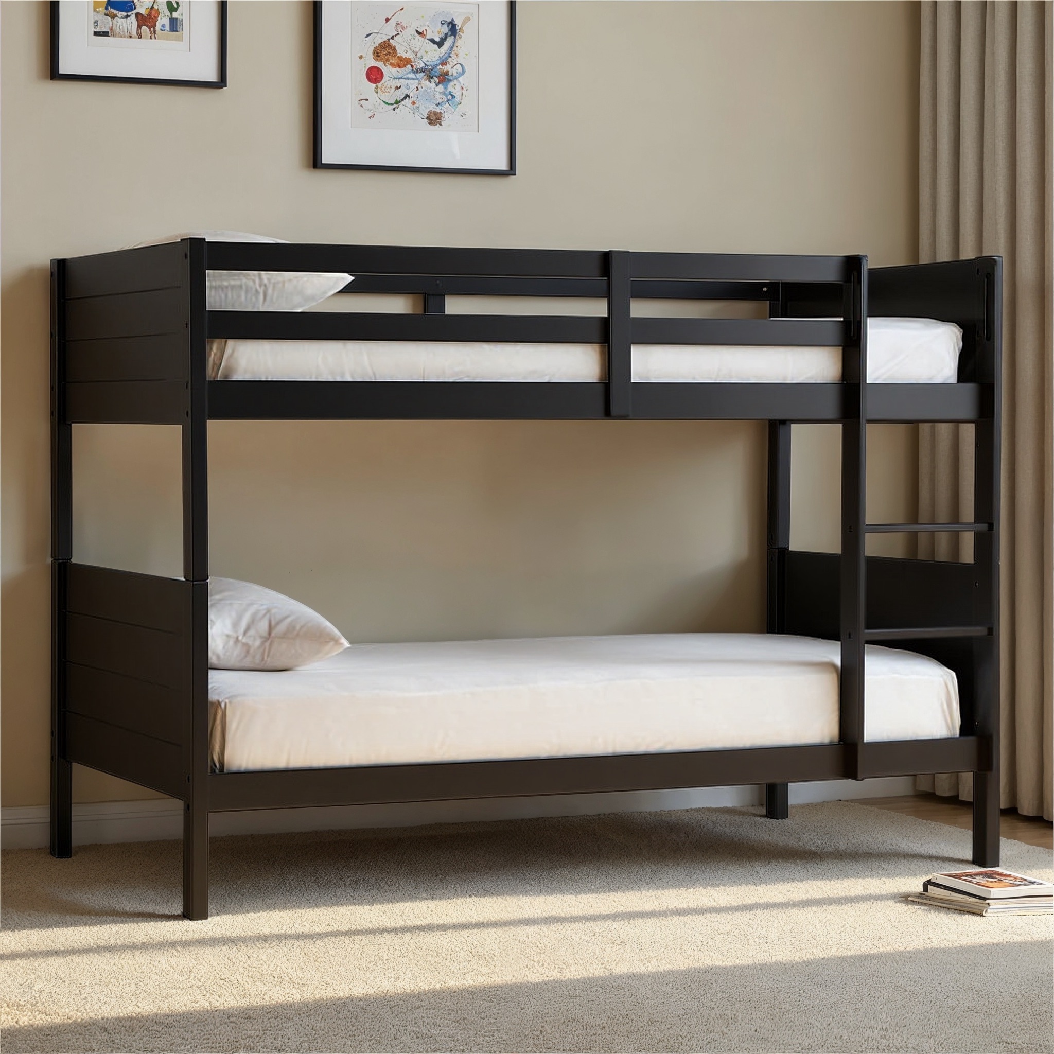 Casey Single/Single Bunk Bed Frame, Black