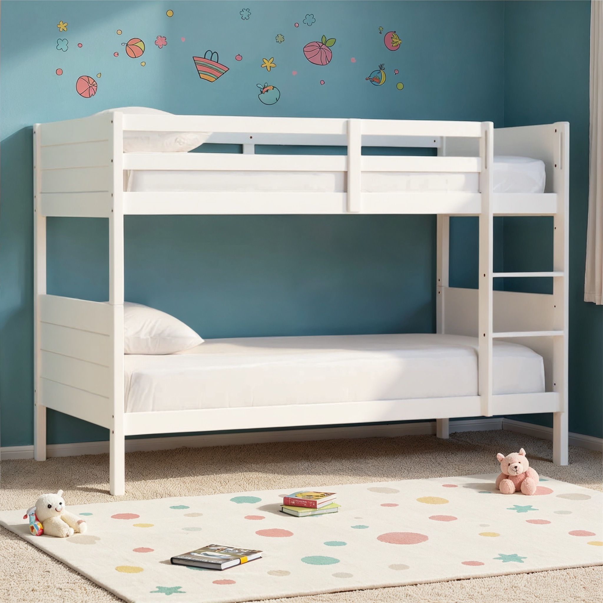 Casey Single/Single Bunk Bed Frame, White