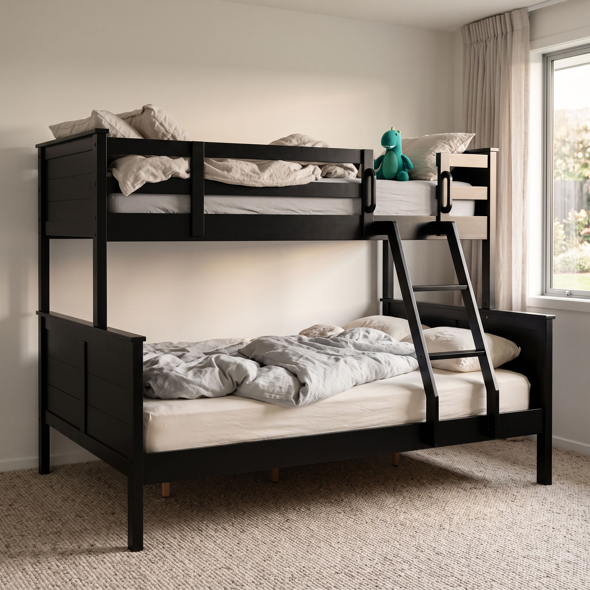 Laine Single/Double Bunk Bed Frame, Black