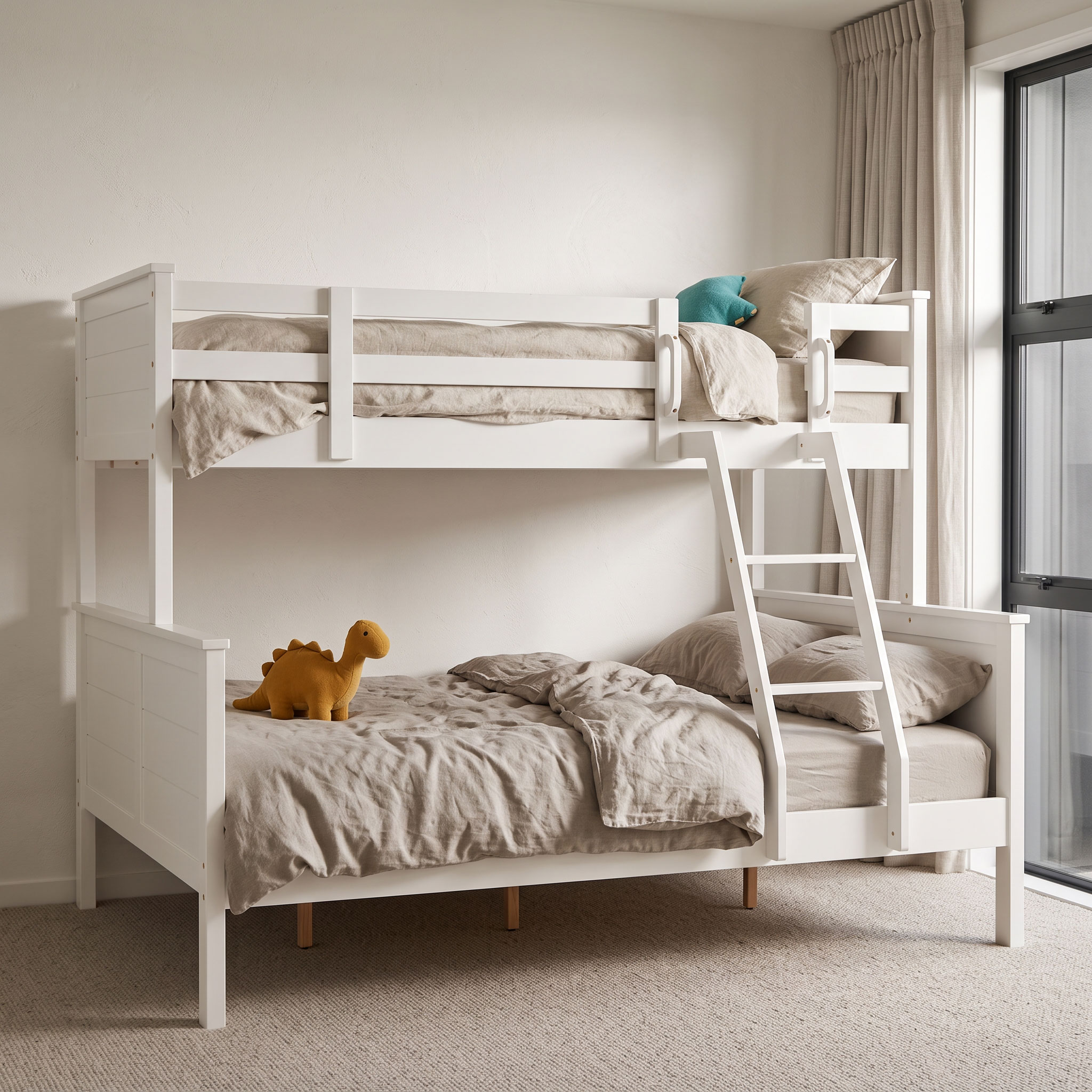 Laine Single/Double Bunk Bed Frame, White