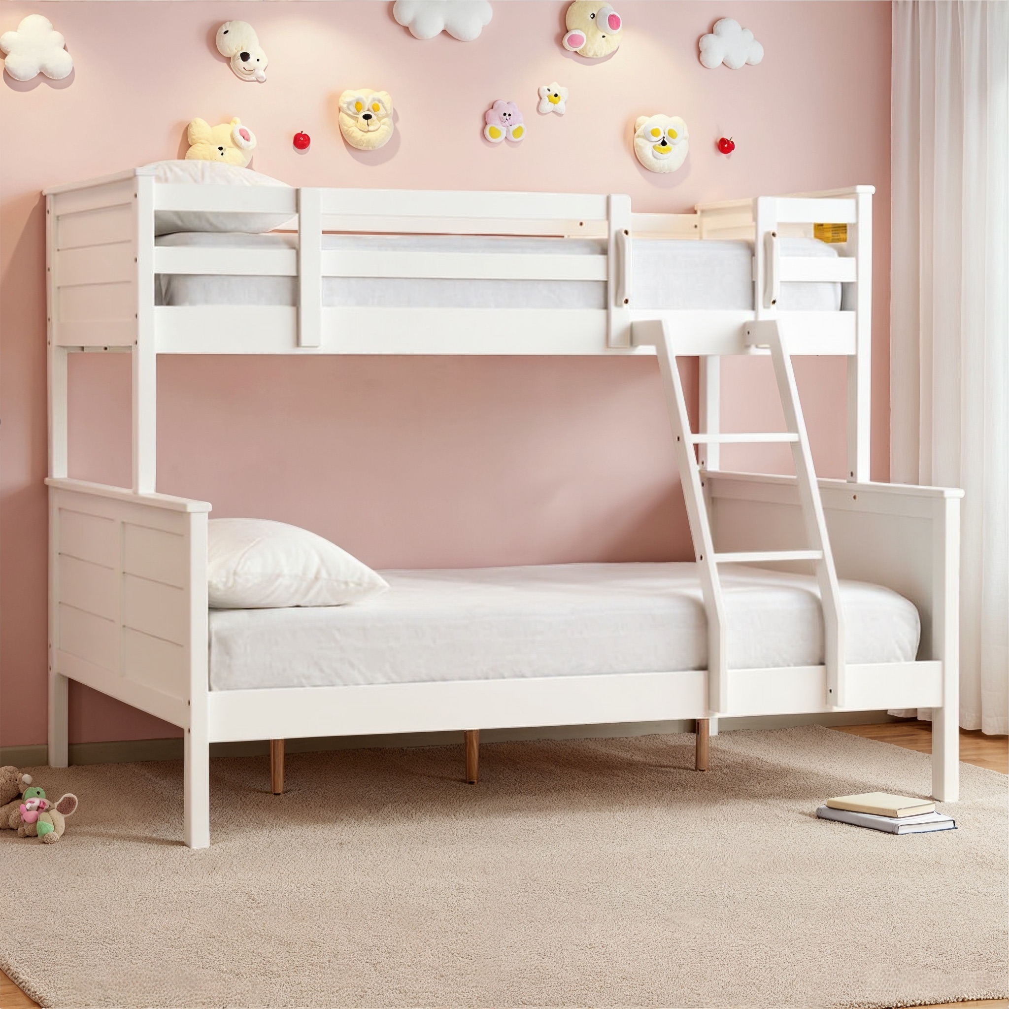 Laine Single/Double Bunk Bed Frame, White