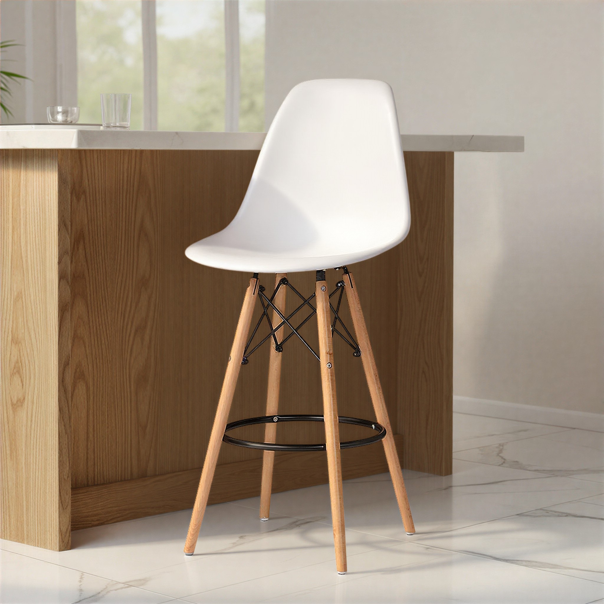 Eames Barstool, White