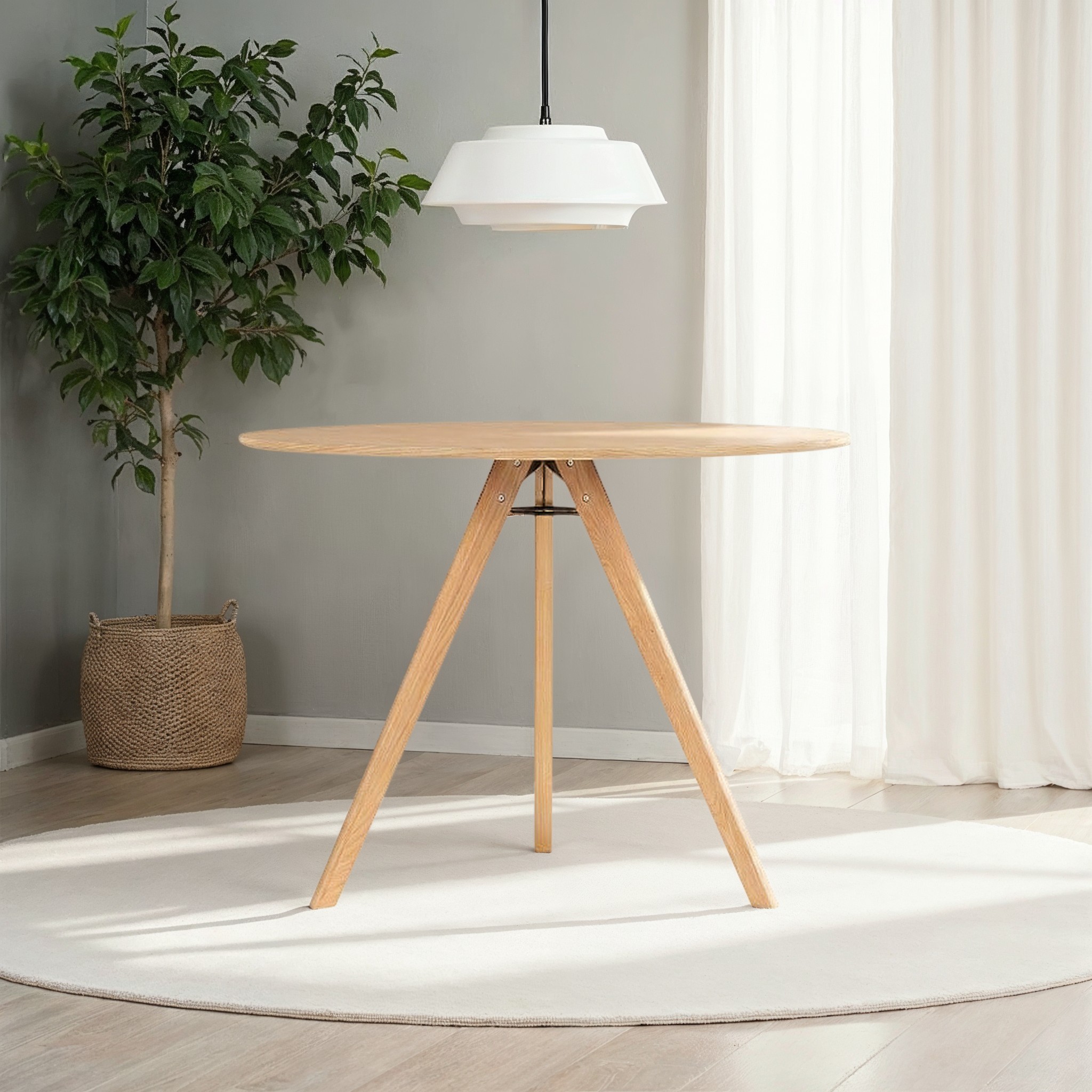 Carson Round Dining Table - W100, Oak