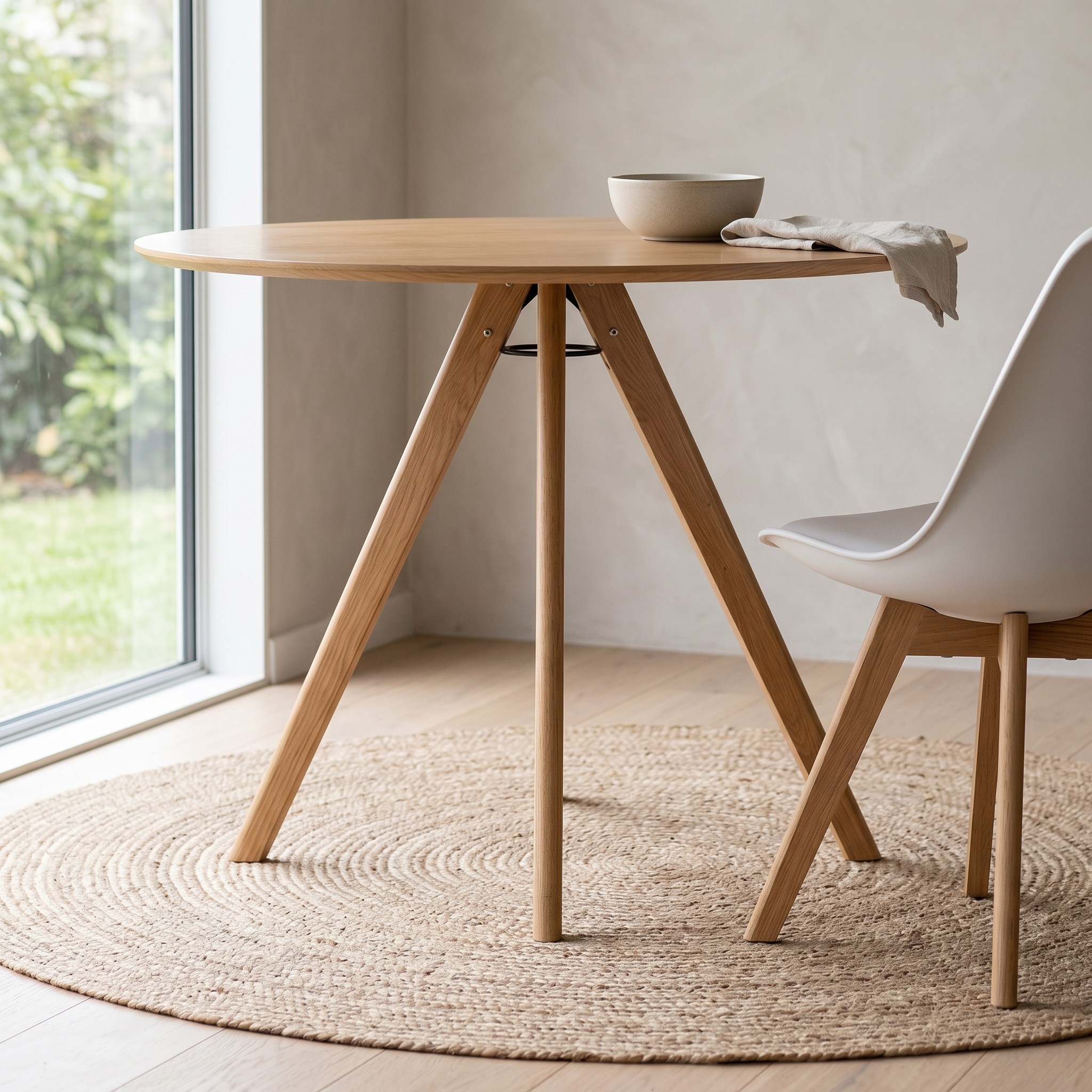 Carson Round Dining Table - W100, Oak