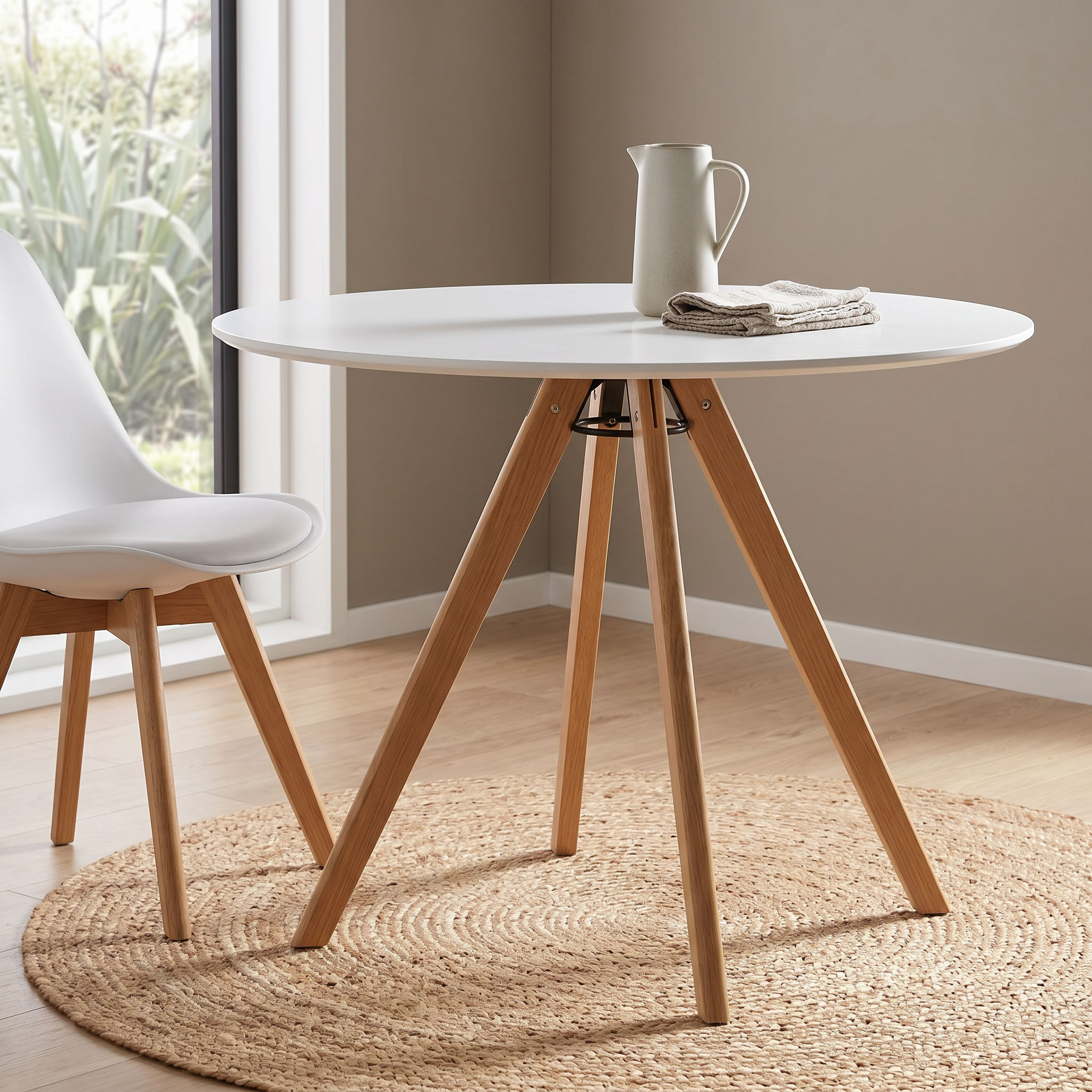 Carson Round Dining Table - W100, White