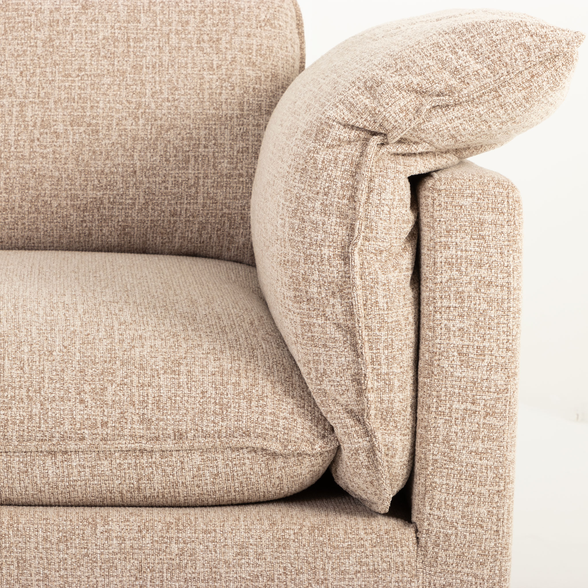 Zoey Left Hand Facing Chaise Sofa, Brown