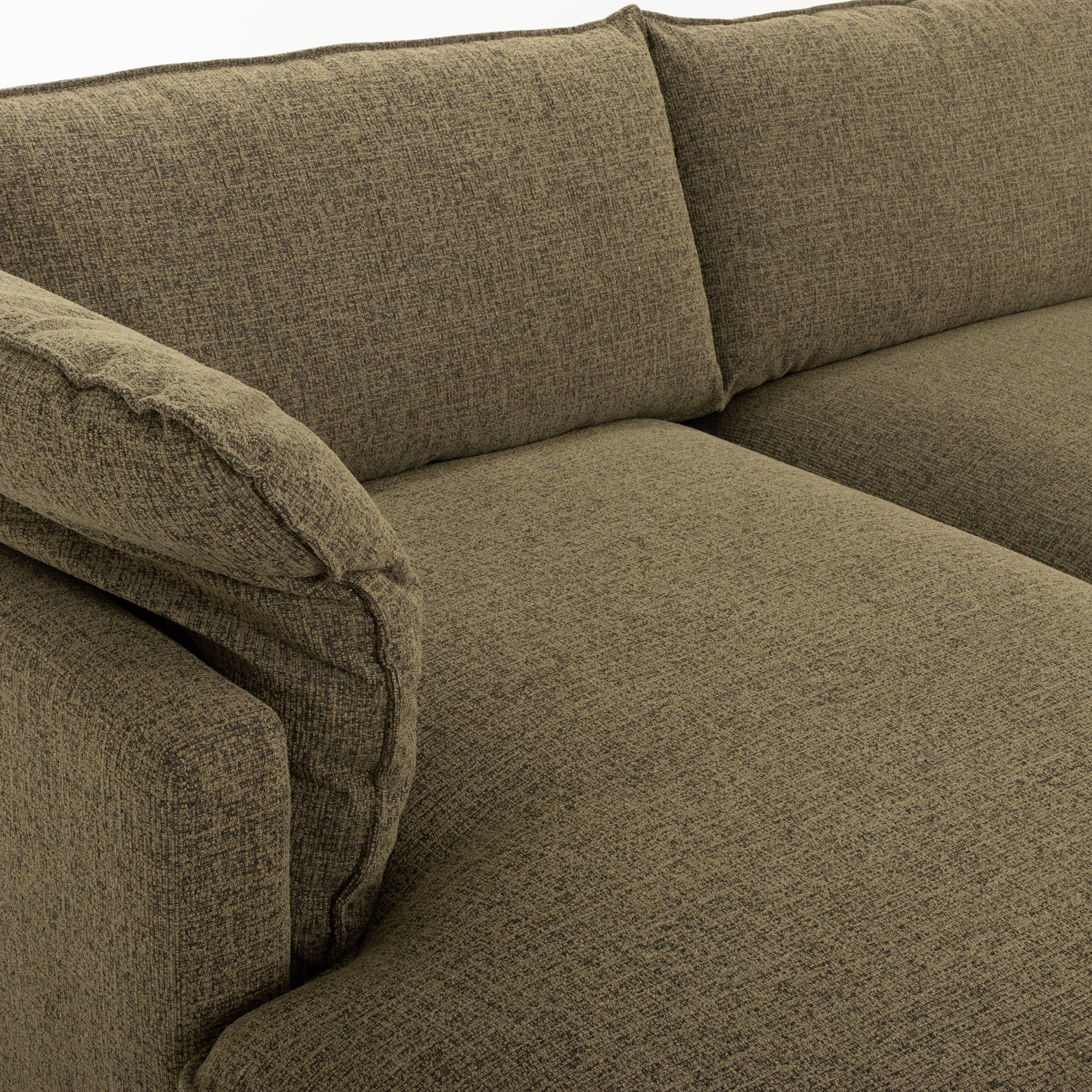 Zoey Left Hand Facing Chaise Sofa, Green
