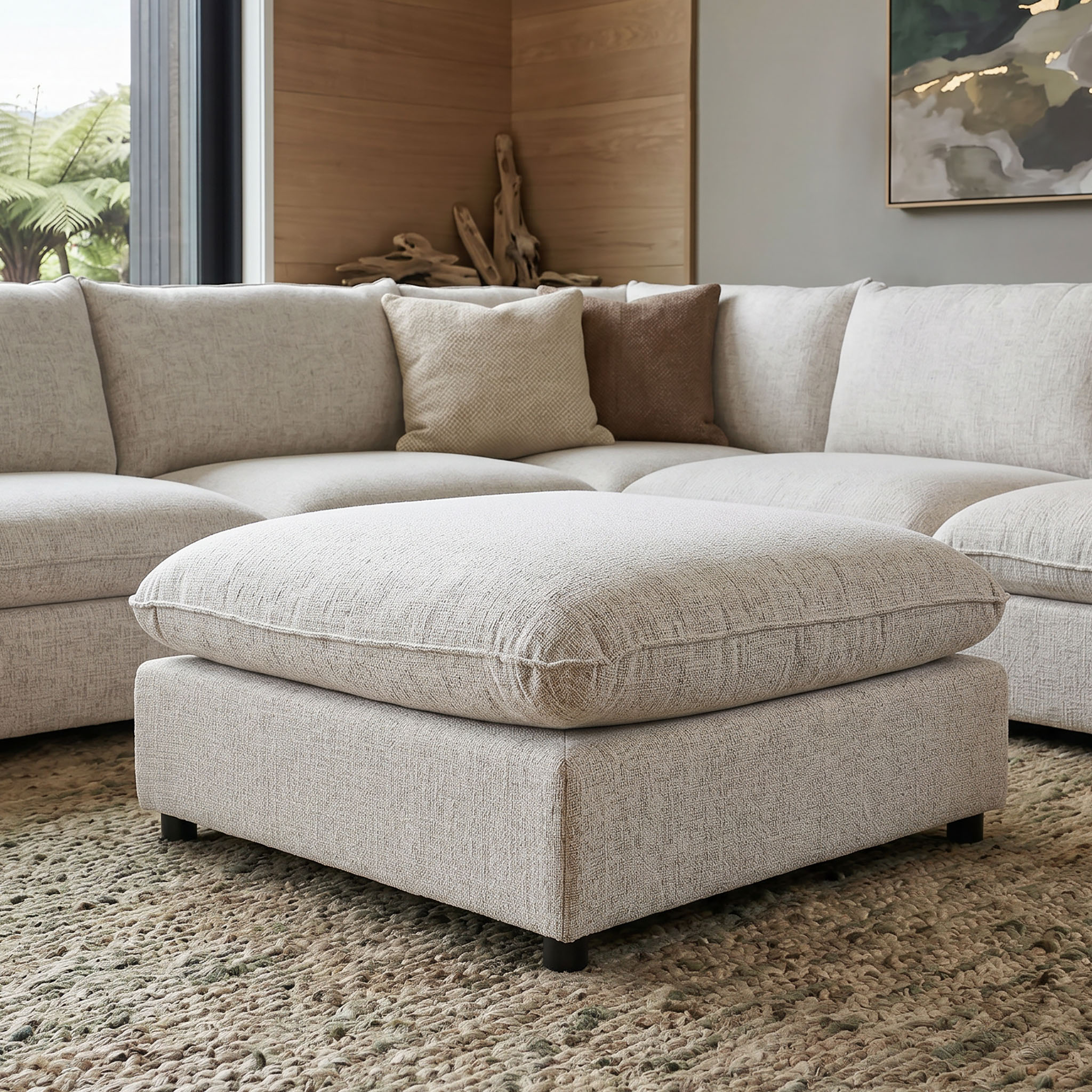 Zoey Modular Ottoman, Natural