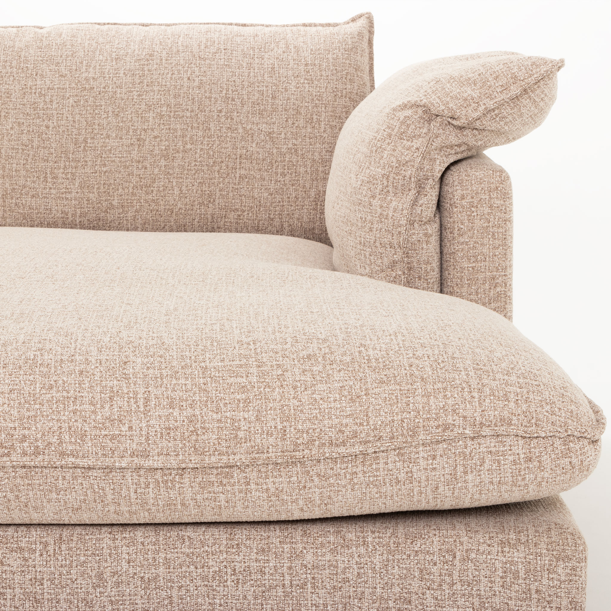 Zoey Right Hand Facing Chaise Sofa, Brown