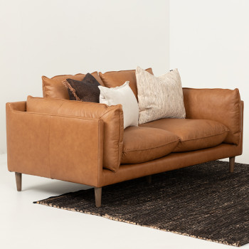 Alina 2 Seater Leather Sofa, Tan