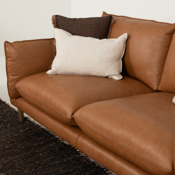 Alina 2 Seater Leather Sofa, Tan