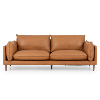 Alina 3 Seater Leather Sofa, Tan
