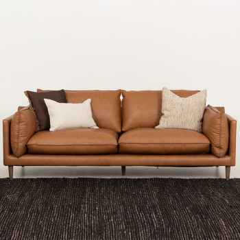 Alina 3 Seater Leather Sofa, Tan