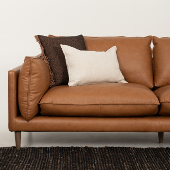 Alina 3 Seater Leather Sofa, Tan