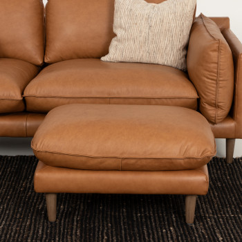 Alina Ottoman Leather, Tan