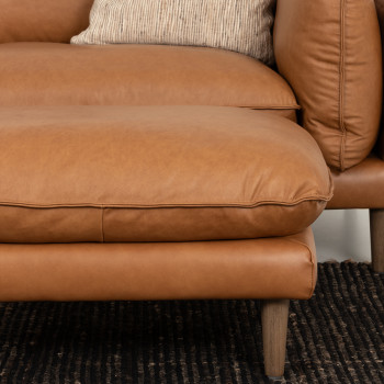Alina Ottoman Leather, Tan