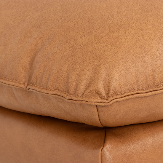 Alina Ottoman Leather, Tan