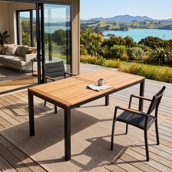 Tenerife Outdoor Dining Table - W150, Black