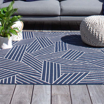 Signature Rugs Sunset Weave Round Outdoor Rug - W240, Navy