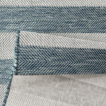 Signature Rugs Coast Outdoor Stripe Rug - 120 x 170  cm, Blue/White