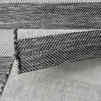Signature Rugs Coast Outdoor Stripe Rug - 160 x 230  cm, Charcoal/White