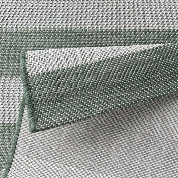 Signature Rugs Coast Outdoor Stripe Rug - 200 x 290 cm, Green/White