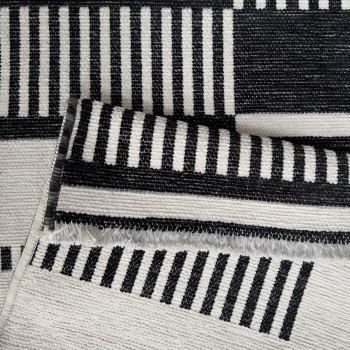 Signature Rugs Harlow Reversible Block Rug - 120 x 170 cm, Black/White