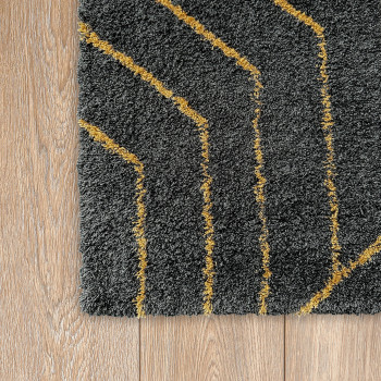Signature Rugs Aida Deco Rug - 200 x 290 cm, Black & Gold