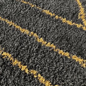 Signature Rugs Aida Deco Rug - 200 x 290 cm, Black & Gold