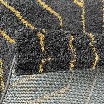 Signature Rugs Aida Deco Rug - 200 x 290 cm, Black & Gold