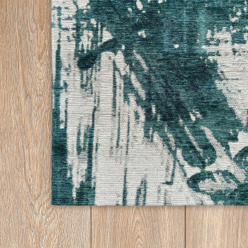 Signature Rugs Aubrey Brassa Rug - 80 x 300 cm, Teal/Beige