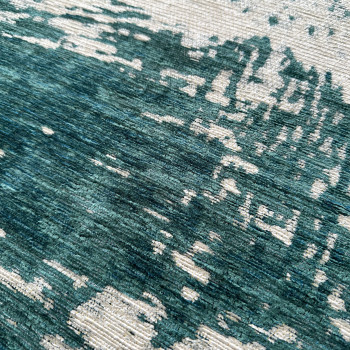 Signature Rugs Aubrey Brassa Rug - 80 x 300 cm, Teal/Beige