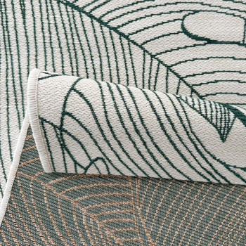 Signature Rugs Emilia Monstera Rug - 80 x 200 cm, Ivory/Green