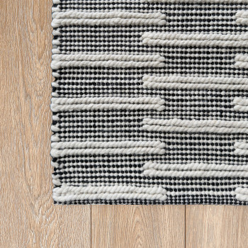 Signature Rugs Ridge Rug - 200 x 300 cm, Ivory/Black