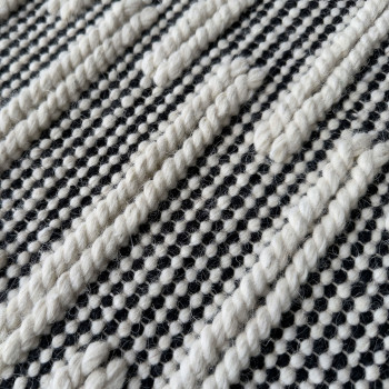 Signature Rugs Ridge Rug - 80 x 300 cm, Ivory/Black