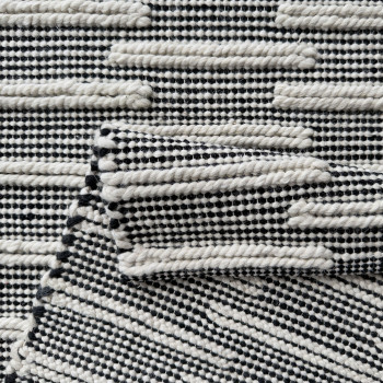Signature Rugs Ridge Rug - 80 x 300 cm, Ivory/Black