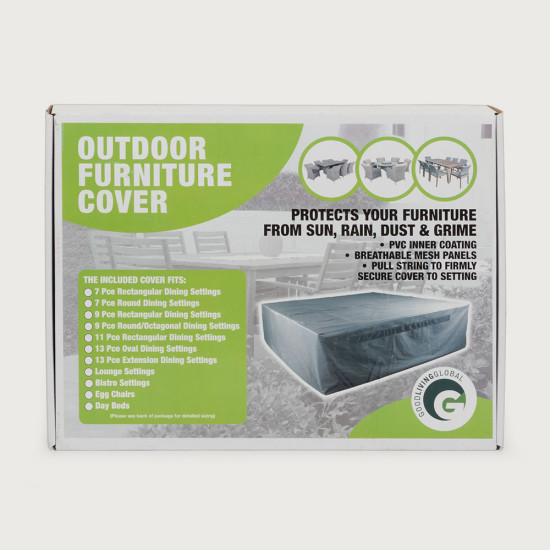 Furniture Cover Round Outdoor Furniture Cover - 9 Piece, Light Grey
