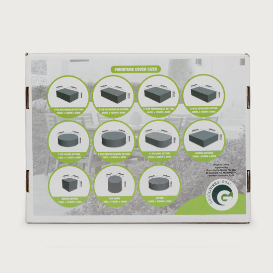 Furniture Cover Round Outdoor Furniture Cover - 9 Piece, Light Grey