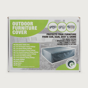Furniture Cover Rectangular Outdoor Furniture Cover - 9 Piece, Light Grey