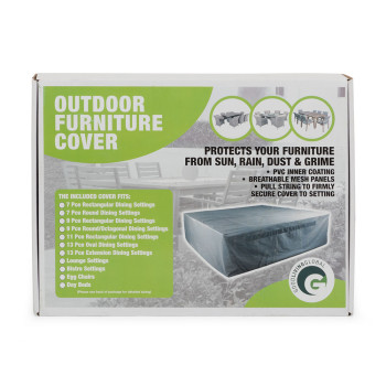 Furniture Cover Rectangular Outdoor Furniture Cover - 11 Piece, Light Grey