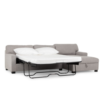 Baxter Sofa Bed With Chaise, Light Grey