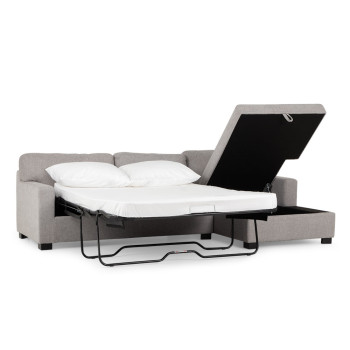 Baxter Sofa Bed With Chaise, Light Grey