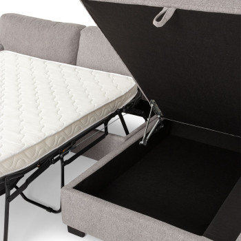 Baxter Sofa Bed With Chaise, Light Grey